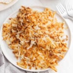 Cooked hashbrowns on a plate