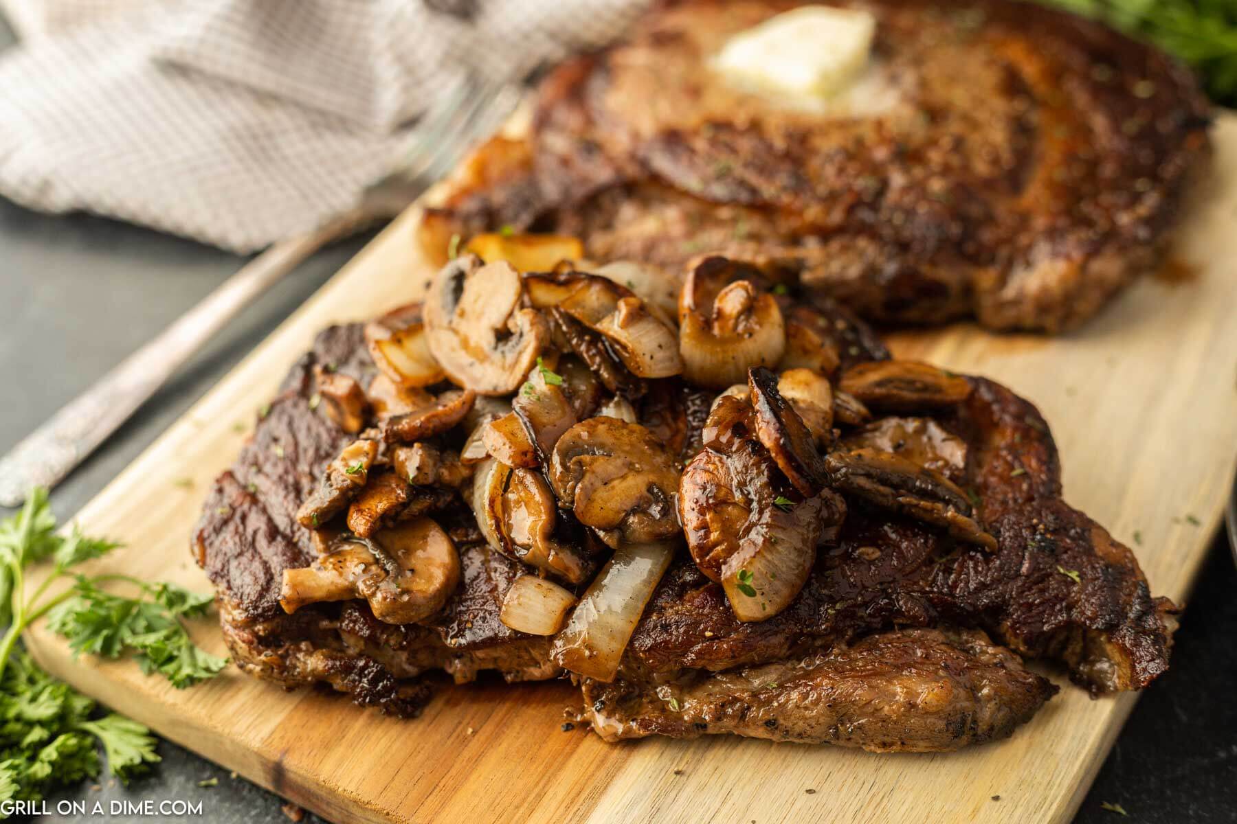 Blackstone Sautéed Mushrooms and Onions for Steak