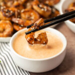Shrimp dipping sauce in a bowl.