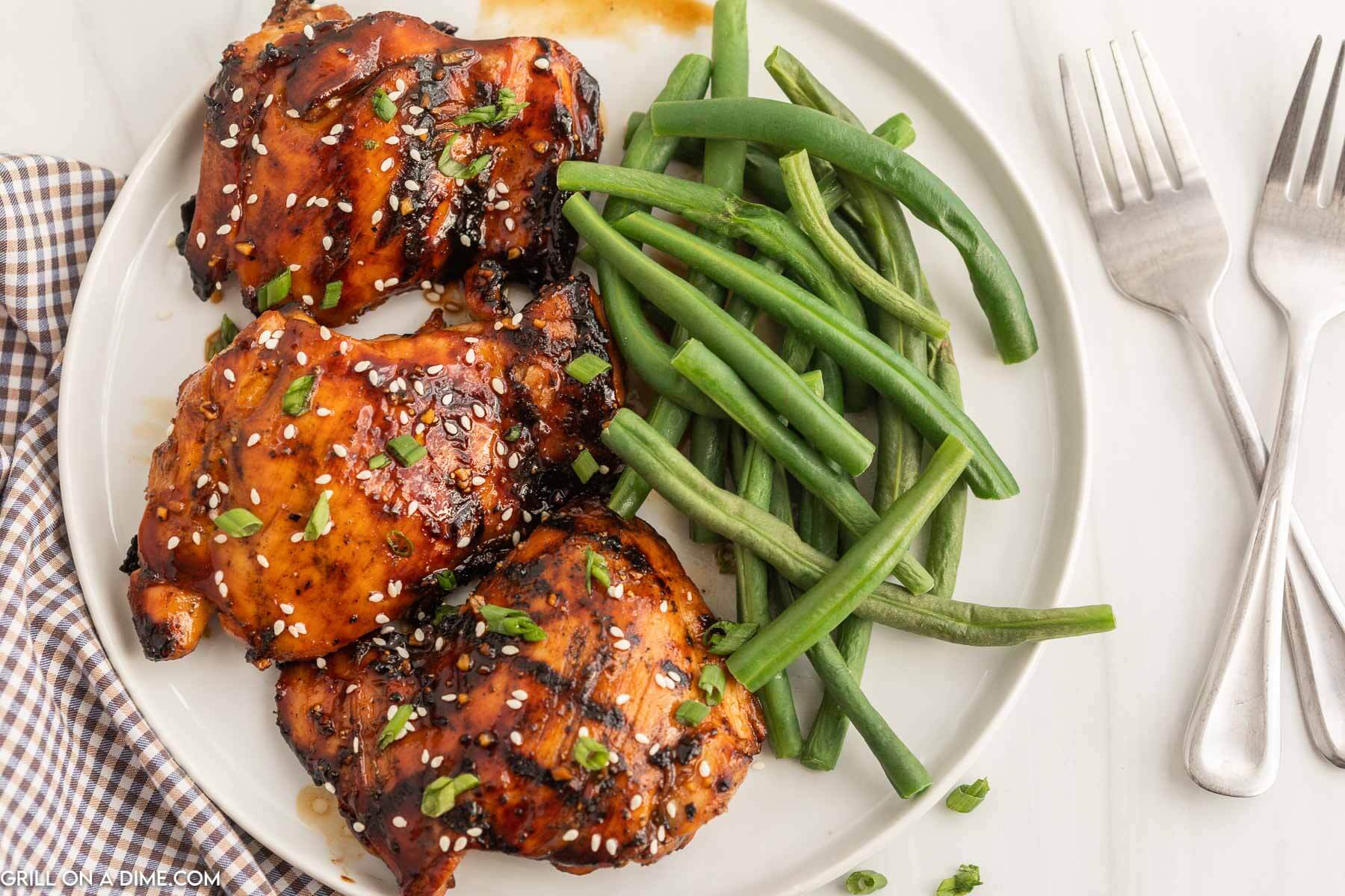 Grilled Brown Sugar Glazed Chicken Thighs