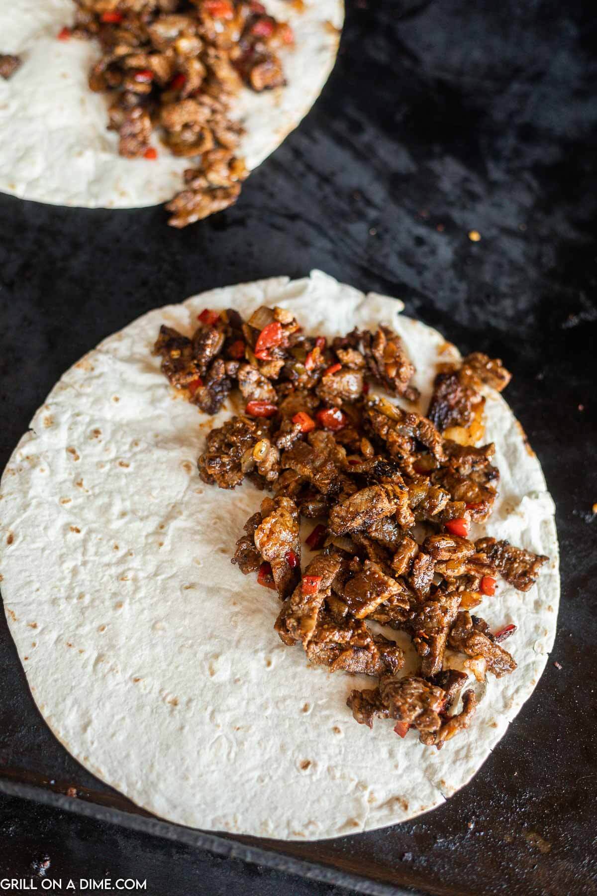 Steak Fajita Quesadillas on the Blackstone