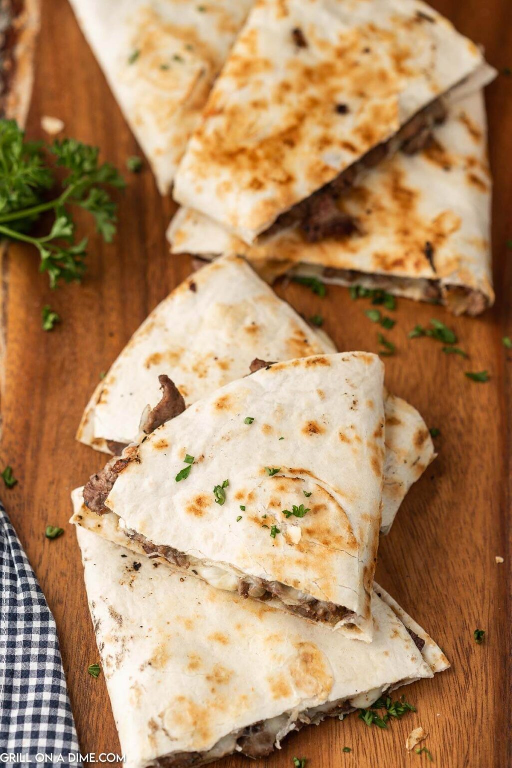 Steak and Cheese Quesadillas on Blackstone