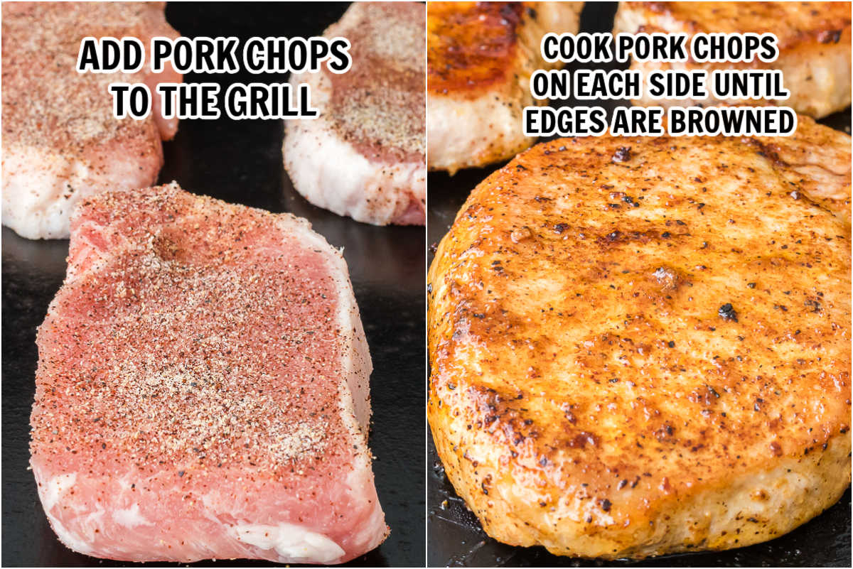 BBQ Pork Chops on Blackstone Griddle - grillonadime.com