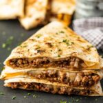 Ground Beef Quesadillas cut and stacked