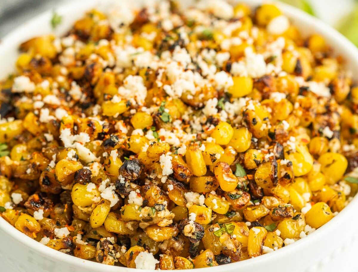 Mexican Street Corn in a bowl.