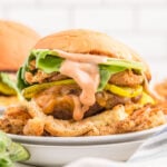 Cowboy Burger on a plate