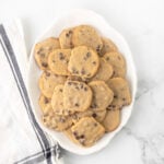Blackstone Cookies stacked on a white platter
