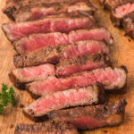 Sliced Grilled Steak on a platter