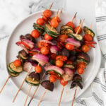 Grilled Vegetable Kabobs on a plate