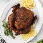 Roasted chicken with rosemary and lemon.