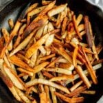 Grilled French Fries in a cast iron skillet