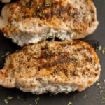 Cooked Pork Chops on the Blackstone Griddle.