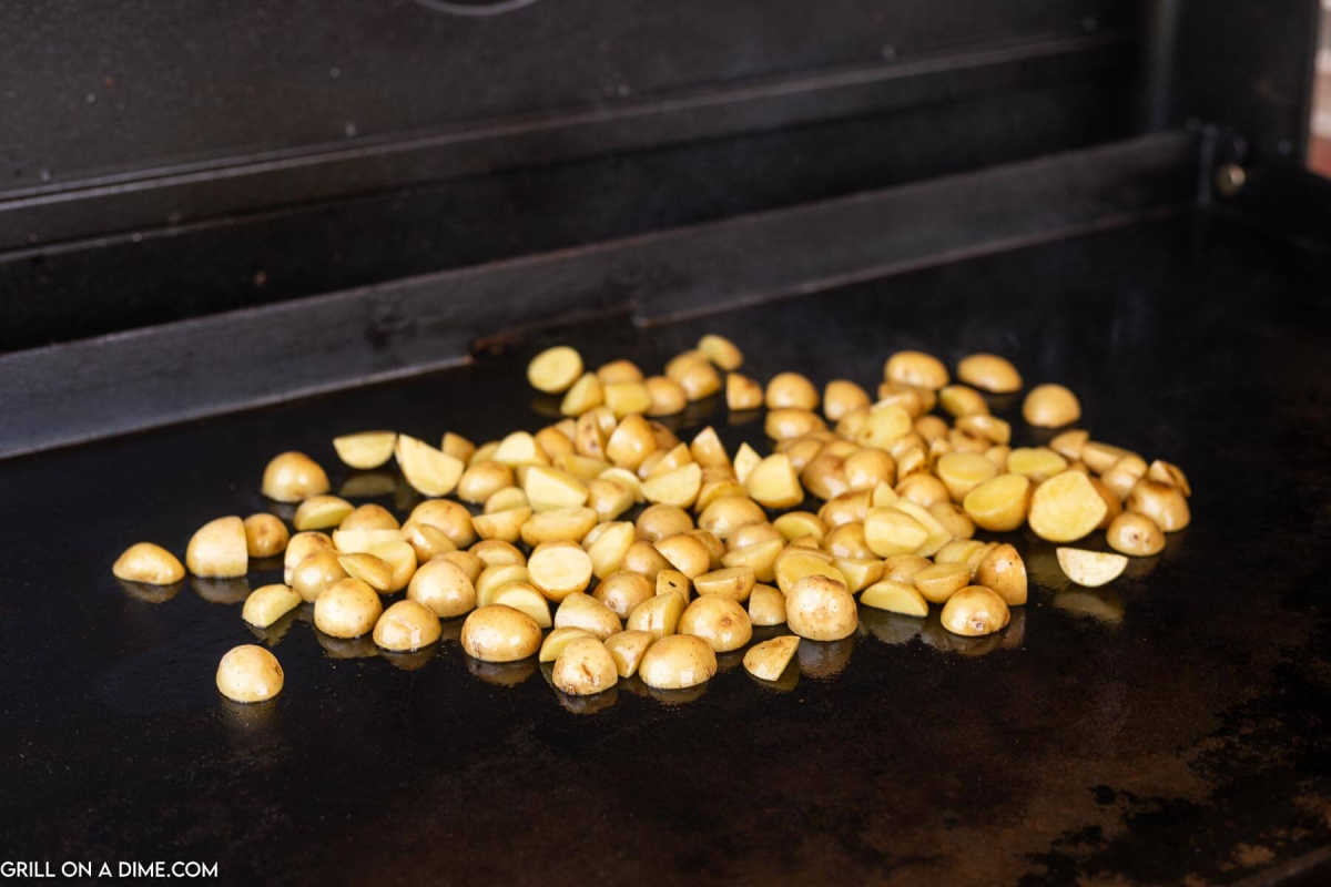 Potatoes on a Blackstone Griddle.