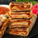 Stromboli cut in half