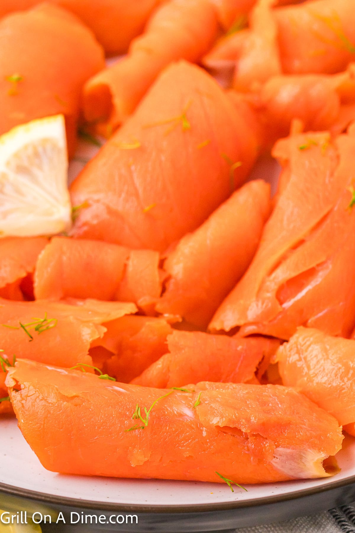 Salmon slices on a plate