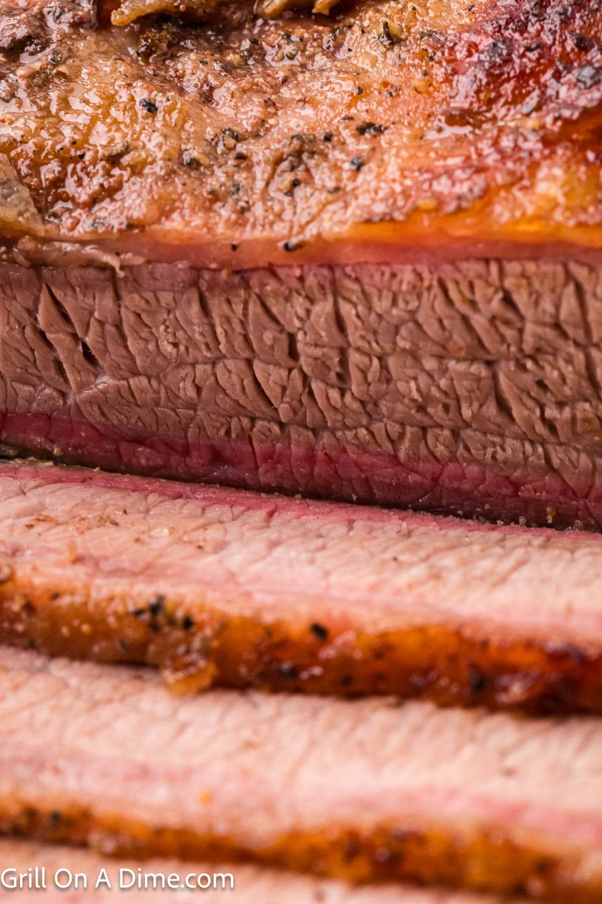 Close up image of sliced brisket