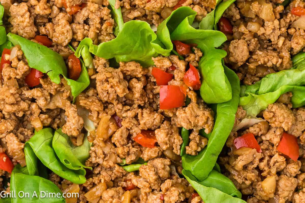 Ground chicken lettuce wraps