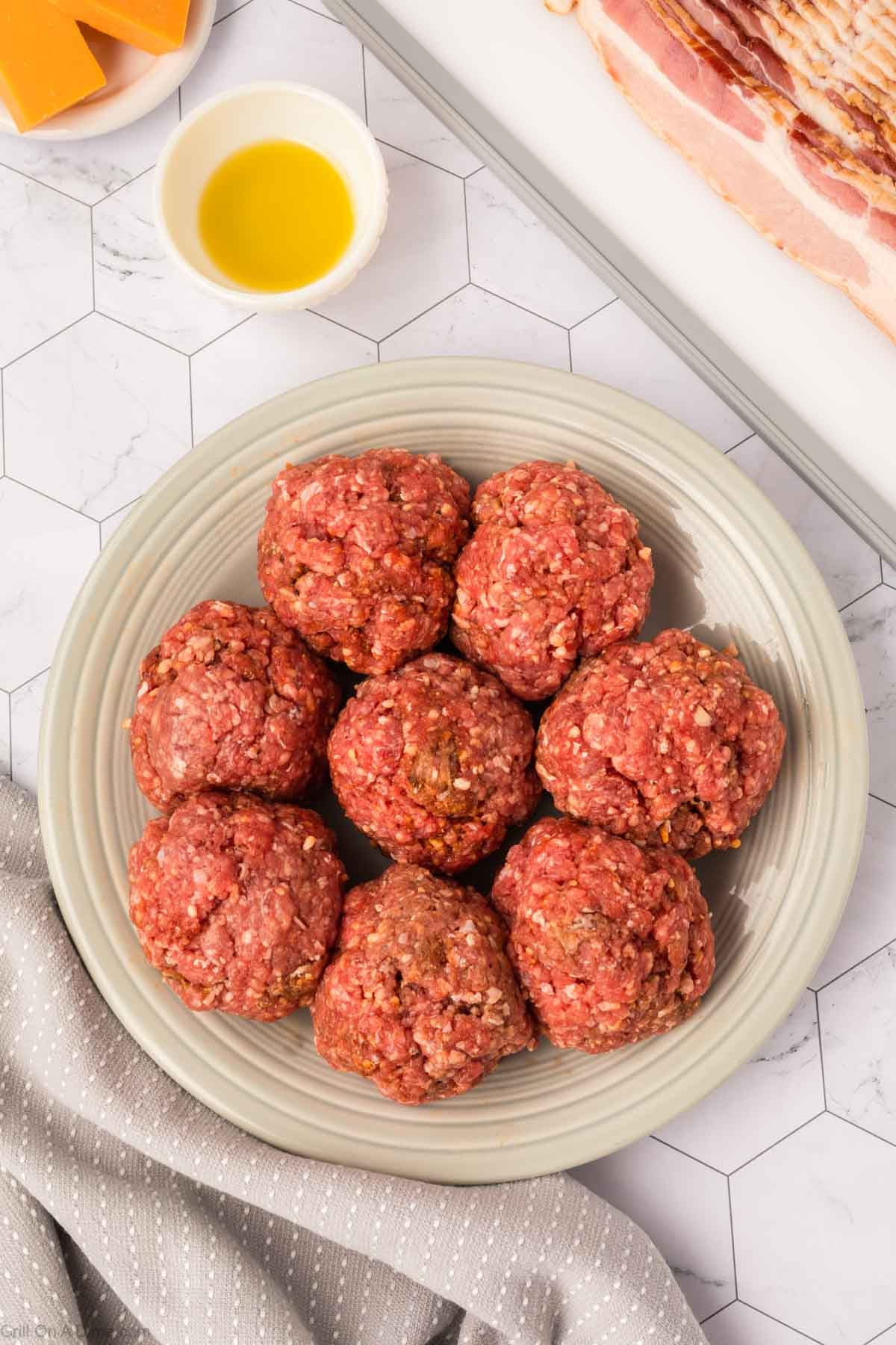 Ground beef Balls on a plate