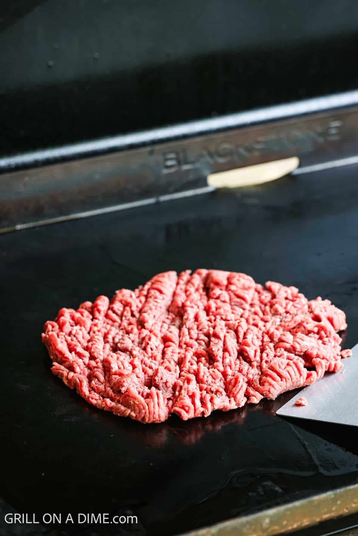 Ground beef on the Blackstone Griddle.